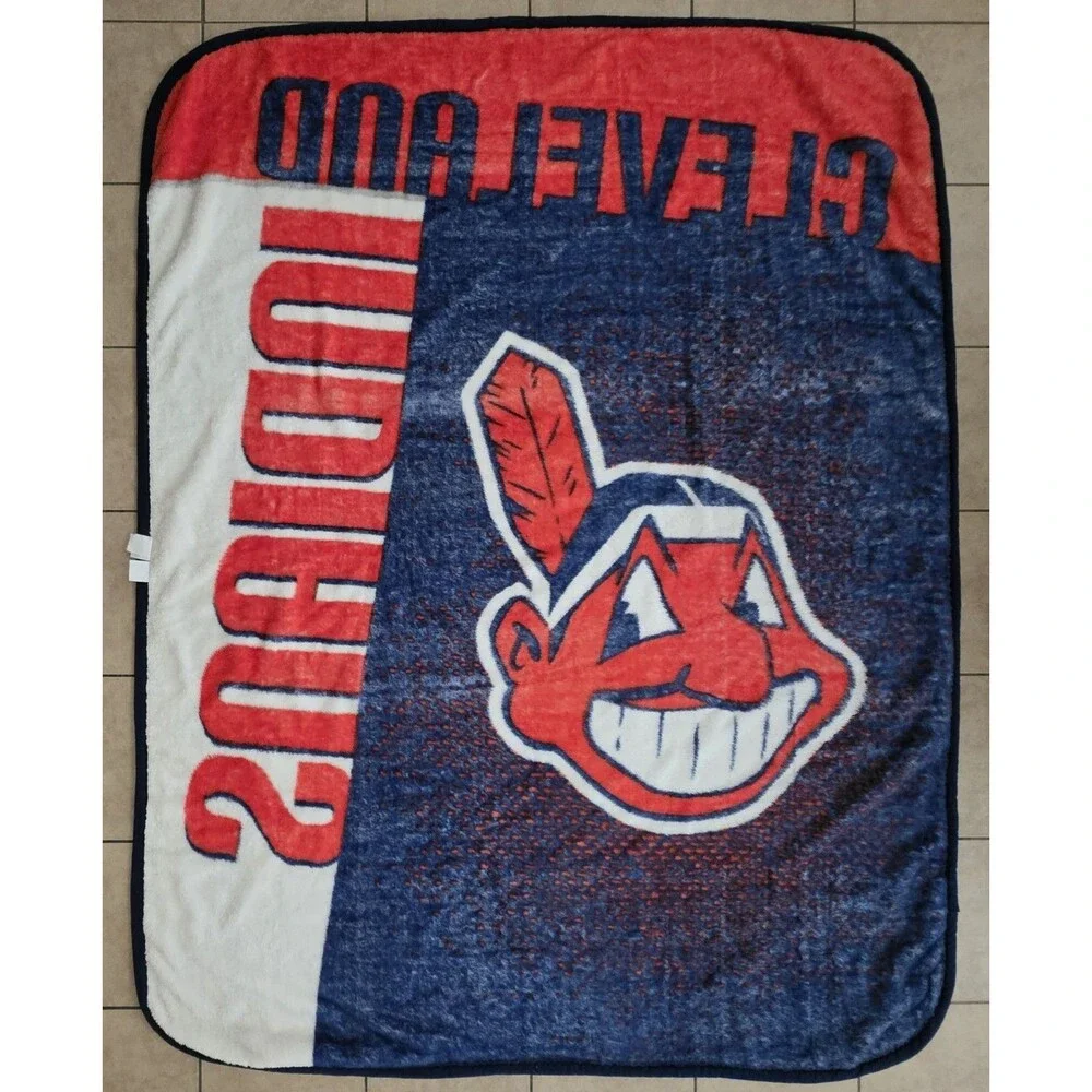 Cleveland Indians Chief Wahoo 78x60 Plush Throw Stadium Blanket MLB Guardians